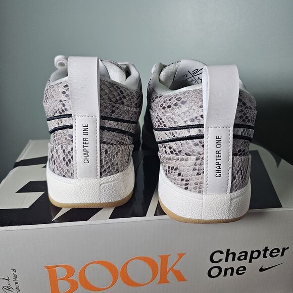 Nike Book 1 Lea Python Men's Light Orewood Brown Sneakers Size 8.5 HJ5352-100 - Picture 4 of 12